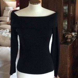 RALPH LAREN BLACK LABEL CASHMERE OFF SHOULDER TOP